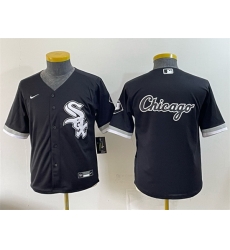 Youth Chicago White Sox Team Big Logo Black Stitched Baseball Jersey 001