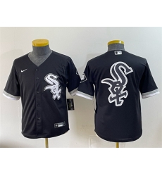 Youth Chicago White Sox Team Big Logo Black Stitched Baseball Jersey