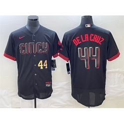 Men Cincinnati Reds 44 Elly De La Cruz Number Black 2023 City Connect Cool Base Stitched Jersey