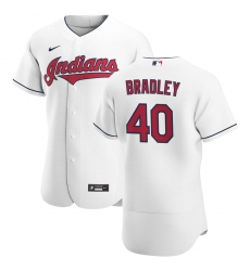 Men Cleveland Indians 40 Bobby Bradley Men Nike White Home 2020 Flex Base Team MLB Jersey