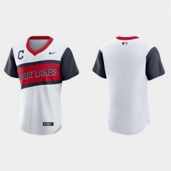 Men Cleveland Indians Men Nike White 2021 Little League Class Authentic MLB Jersey