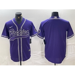 Men Colorado Rockies Blank Purple Cool Base Stitched Baseball Jersey