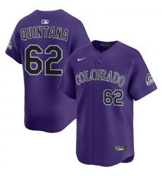 Men Colorado Rockies Nike Purple Alternate Limited Jersey QUINTANA 62