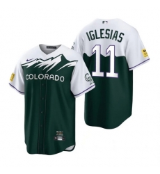 Men Nike Nike Colorado Rockies #11 Jose Iglesias City Connect Stitched Cool Base Baseball Jersey