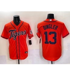 Men Detroit Tigers 13 Dillon Dingler Orange 2026 Alternate Vapor Premier Limited Stitched Baseball Jersey