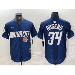 Men Detroit Tigers 34 Jake Rogers 2024 Navy City Connect Cool Base Limited Stitched Jersey 4