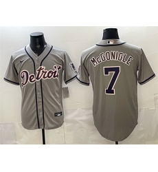 Men Detroit Tigers  7 Kevin McGonigle Grey Cool Base Stitched Baseball Jersey