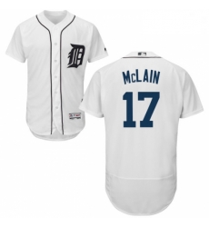 Mens Majestic Detroit Tigers 17 Denny McLain White Home Flex Base Authentic Collection MLB Jersey