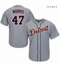 Mens Majestic Detroit Tigers 47 Jack Morris Replica Grey Road Cool Base MLB Jersey 