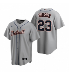 Mens Nike Detroit Tigers 23 Kirk Gibson Gray Road Stitched Baseball Jerse