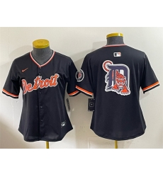 Youth Detroit Tigers Team Big Logo Black 2026 Alternate Vapor Premier Limited Stitched Baseball Jersey