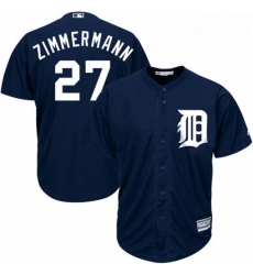 Youth Majestic Detroit Tigers 27 Jordan Zimmermann Replica Navy Blue Alternate Cool Base MLB Jersey