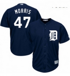 Youth Majestic Detroit Tigers 47 Jack Morris Authentic Navy Blue Alternate Cool Base MLB Jersey 