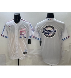 Men Kansas City Royals Team Big Logo White 2026 City Connect Stadium Stitched Baseball Jersey