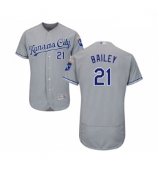 Mens Kansas City Royals 21 Homer Bailey Grey Road Flex Base Authentic Collection Baseball Jersey