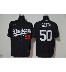 Dodgers 50 Mookie Betts Black 2020 Nike Cool Base Jersey