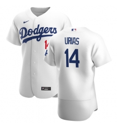 Men Los Angeles Dodgers 14 Enrique Hernandez Men Nike White Home 2020 Flex Base Player MLB Jersey