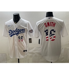 Men Los Angeles Dodgers 16 Will Smith White USA 250 Fourth of July Home Stitched Baseball Jersey Men Los Angeles Dodgers 16 Will Smith White USA 250 Fourth of July Home Stitched Baseball Jersey
