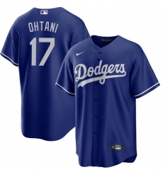 Men Los Angeles Dodgers 17 Shohei Ohtani Blue Cool Base Stitched Jersey