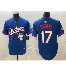 Men Los Angeles Dodgers 17 Shohei Ohtani Royal Hello Kitty Night 2025 World Series Champions Patch Stitched Baseball Jersey Men Los Angeles Dodgers 17 Shohei Ohtani Royal Hello Kitty Night 2025 World Series Champions Patch Stitched Baseball Jersey