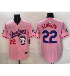 Men Los Angeles Dodgers 22 Clayton Kershaw Pink Hello Kitty Night 2025 World Series Champions Patch Stitched Baseball Jersey Men Los Angeles Dodgers 22 Clayton Kershaw Pink Hello Kitty Night 2025 World Series Champions Patch Stitched Baseball Jersey