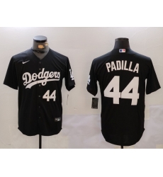 Men Los Angeles Dodgers 44 Vicente Padilla Black Cool Base Stitched Baseball Jersey 3