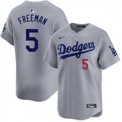 Men Los Angeles Dodgers 5 Freddie Freeman Gray 2025 Limited Stitched Baseball Jersey