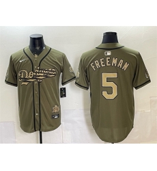 Men Los Angeles Dodgers  5 Freddie Freeman Olive 2026 Armed Forces Day Stitched Baseball Jerseys