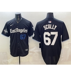 Men Los Angeles Dodgers 67 Vin Scully Black 2025 World Series Champions Patch Gothic Edition Vapor Premier Limited Stitched Baseball Jersey Men Los Angeles Dodgers 67 Vin Scully Black 2025 World Series Champions Patch Gothic Edition Vapor Premier Limited Stitched Baseball Jersey