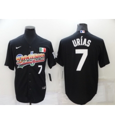 Men Los Angeles Dodgers 7 Julio Urias Black Stitched Baseball jersey