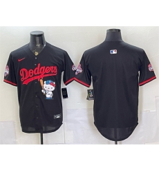 Men Los Angeles Dodgers Blank Black Hello Kitty Night 2025 World Series Champions Patch Stitched Baseball Jersey