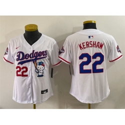Women Los Angeles Dodgers  17 Shohei Ohtani White Hello Kitty Night 2025 World Series Champions Patch Stitched Baseball Jersey