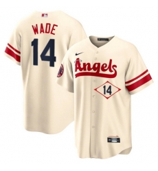 Men Los Angeles Angels 14 Tyler Wade 2022 Cream City Connect Cool Base Stitched Jerseyy