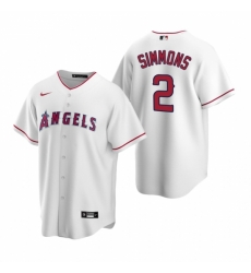 Mens Nike Los Angeles Angels 2 Andrelton Simmons White Home Stitched Baseball Jerse