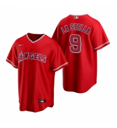 Mens Nike Los Angeles Angels 9 Tommy La Stella Red Alternate Stitched Baseball Jersey