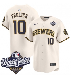 Men Milwaukee Brewers  10 Sal Frelick Cream 2026 World Series Limited Stitched Baseball Jersey