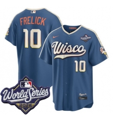 Men Milwaukee Brewers 10 Sal Frelick Nike 2026 World Series City Connect Stitched Baseball Jersey Men Milwaukee Brewers 10 Sal Frelick Nike 2026 World Series City Connect Stitched Baseball Jersey