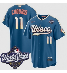Men Milwaukee Brewers 11 Jackson Chourio Nike 2026 World Series City Connect Stitched Baseball Jersey