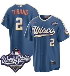 Men Milwaukee Brewers 2 Brice Turang Nike 2026 World Series City Connect Stitched Baseball Jersey Men Milwaukee Brewers 2 Brice Turang Nike 2026 World Series City Connect Stitched Baseball Jersey