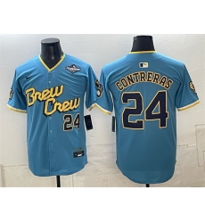 Men Milwaukee Brewers  24 William Contreras Powder Blue 2026 World Series City Connect Limited Stitched Baseball Jersey