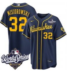 Men Milwaukee Brewers  32 Jacob Misiorowski Navy 2026 World Series Stitched Baseball Jersey