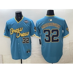 Men Milwaukee Brewers  32 Jacob Misiorowski Powder Blue 2026 World Series City Connect Limited Stitched Baseball Jersey