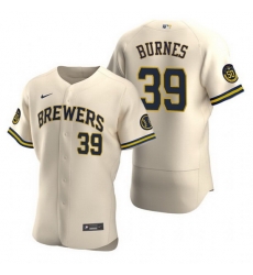 Men Milwaukee Brewers 39 Corbin Burnes Cream Flex Base Stitched MLB jersey