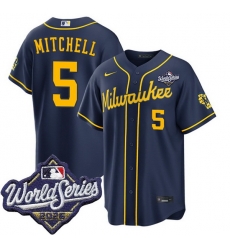 Men Milwaukee Brewers 5 Garrett Mitchell Nike Alternate 2026 World Series Stitched Baseball Jersey