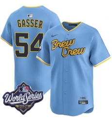 Men Milwaukee Brewers 54 robert gasser Powder Blue City Connect Limited 2026 World Series Stitched Baseball Jersey Men Milwaukee Brewers 54 robert gasser Powder Blue City Connect Limited 2026 World Series Stitched Baseball Jersey
