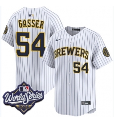 Men Milwaukee Brewers 54 robert gasser White 2026 World Series Stitched Baseball Jersey Men Milwaukee Brewers 54 robert gasser White 2026 World Series Stitched Baseball Jersey