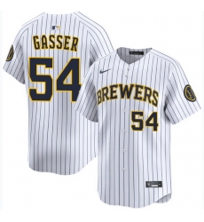 Men Milwaukee Brewers 54 robert gasser White Stitched Baseball Jersey Men Milwaukee Brewers 54 robert gasser White Stitched Baseball Jersey