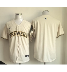 Men Milwaukee Brewers Blank Cream Limited Stitched Jersey Men Milwaukee Brewers Blank Cream Limited Stitched Jersey