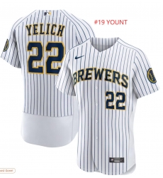 Men's Milwaukee Brewers Robin Yount #19 Nike White Flexbase Jersey