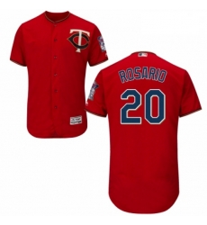 Mens Majestic Minnesota Twins 20 Eddie Rosario Authentic Scarlet Alternate Flex Base Authentic Collection MLB Jersey